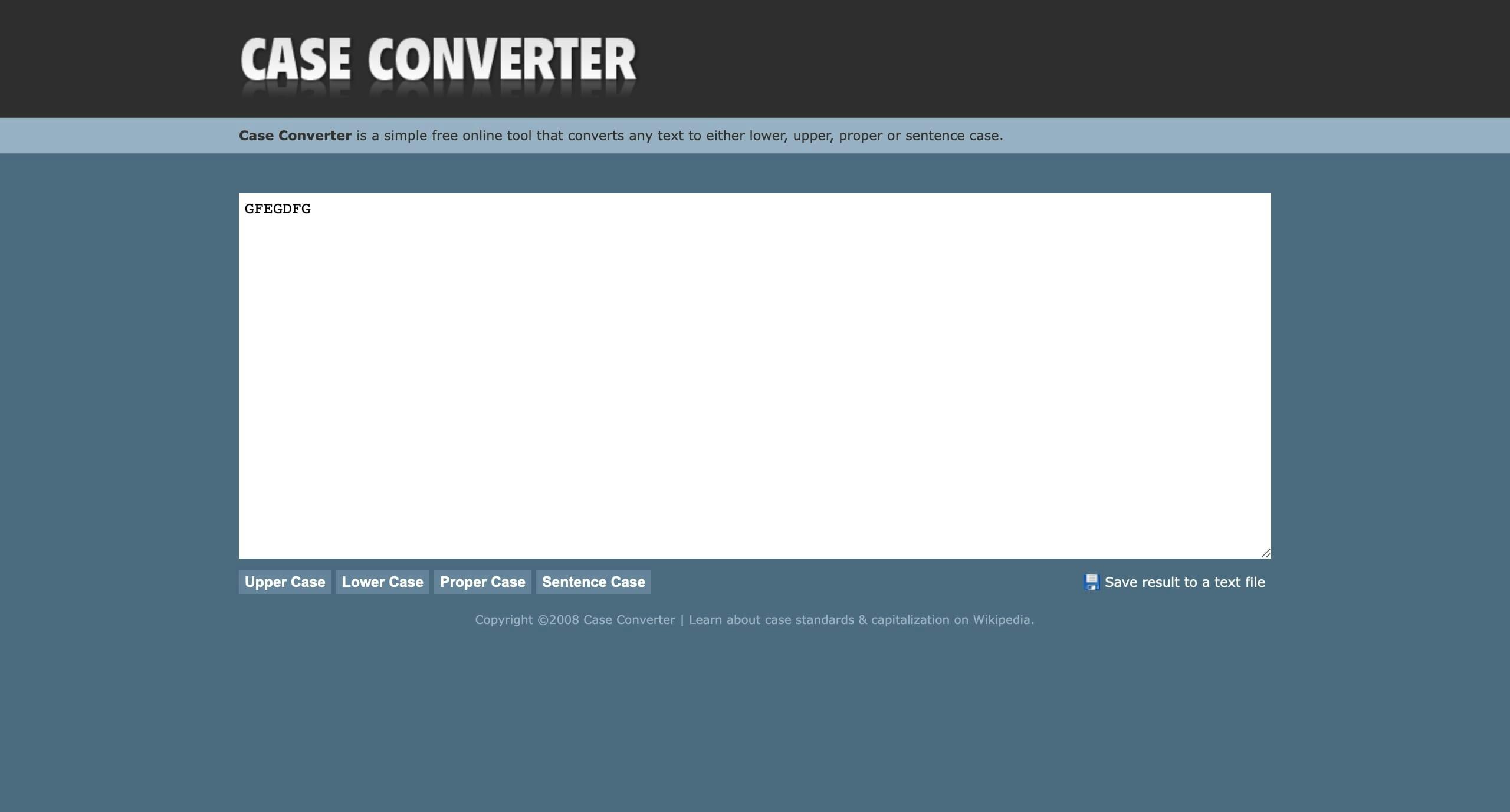 Case Converter Website Screenshot