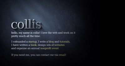 Collis Ta’eed Website Screenshot