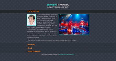 Simon Kimmel Website Screenshot