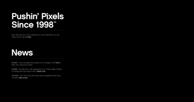 Pushin’ Pixels Since 1998 Website Screenshot