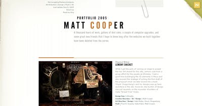 Matt Cooper Website Screenshot