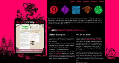 Dragon Armoury Creative Website Screenshot