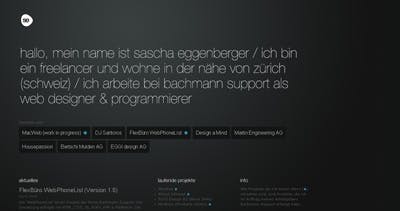 Sascha Eggenberger Website Screenshot