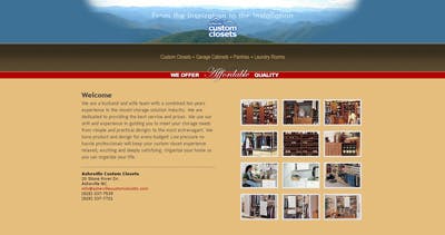 Asheville Custom Closets Website Screenshot