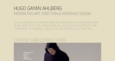 Hugo Gayan Ahlberg Website Screenshot