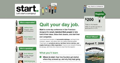 Start Conference Website Screenshot