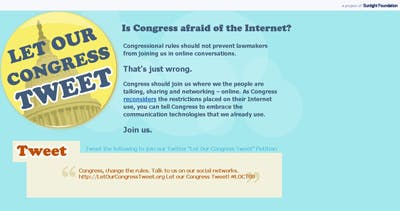 Let Our Congress Tweet! Website Screenshot