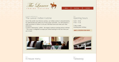 The Lancer Restaurant Website Screenshot