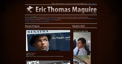 Eric Maguire Website Screenshot