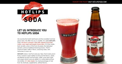 HOTLIPS Soda Website Screenshot