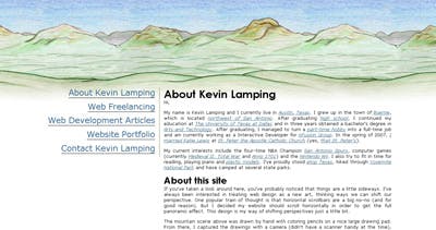 Kevin Lamping Website Screenshot
