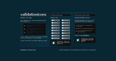 Validation Icons Website Screenshot