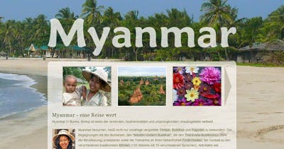 Myanmar Reisen Website Screenshot