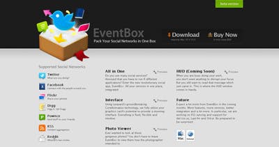 EventBox Website Screenshot