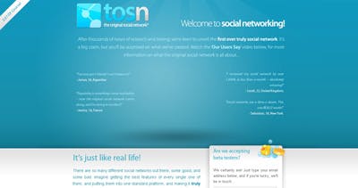The Original Social Network™ Website Screenshot