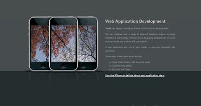Web & iPhone Application Development Website Screenshot