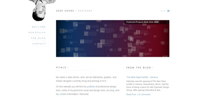 Zeke Shore Website Screenshot