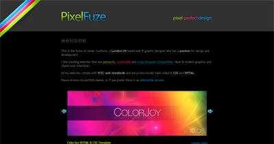 PixelFuze Website Screenshot