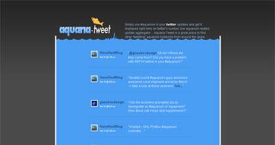 Aquaria Tweet Website Screenshot