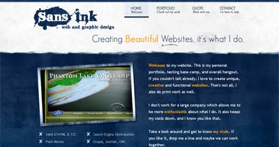 Sans ink Website Screenshot