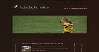 Triple Play Foundation Website Screenshot