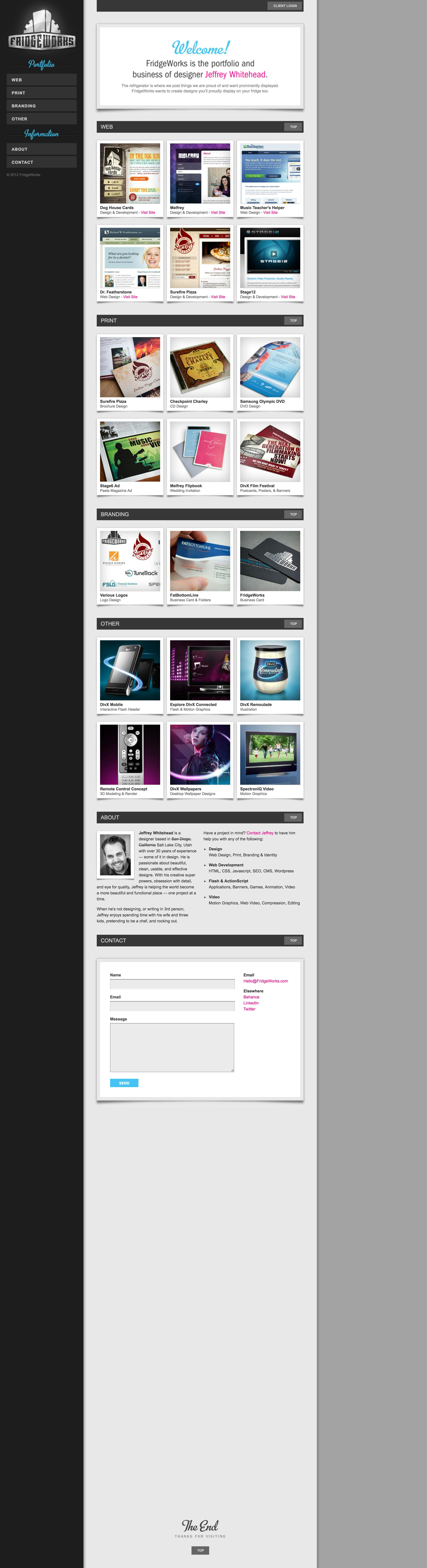 Fridgeworks Website Screenshot