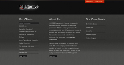 Afterfive Technologies Website Screenshot