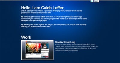 Caleb Loffer Website Screenshot