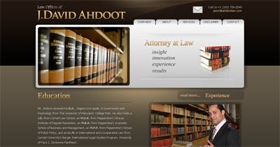 Law Offices of J.David Ahdoot Website Screenshot