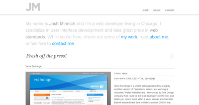 Josh Minnich Website Screenshot