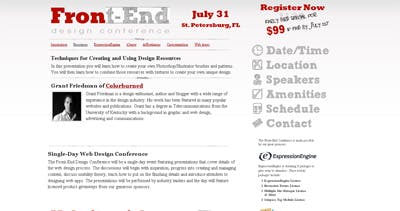 Front-End Design Conference Website Screenshot