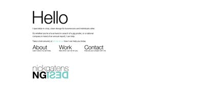 Nick Gatens Design Website Screenshot