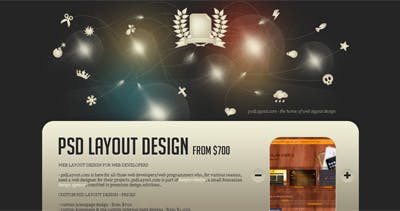 PSD layout design Website Screenshot