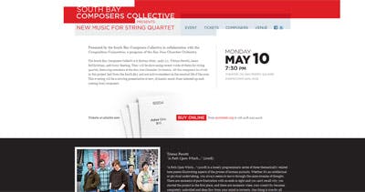 South Bay Composers Collective Website Screenshot