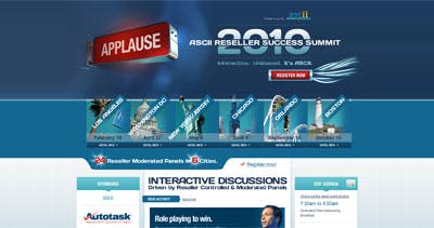 ASCII 2010 Reseller Success Summit Website Screenshot