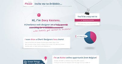Please Invite Me To Dribbble… Website Screenshot
