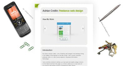 Adrian Crellin Website Screenshot