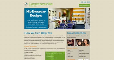 Lawrenceville Vision Care Website Screenshot