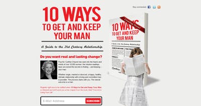 Ten Ways to Get and Keep Your Man Website Screenshot