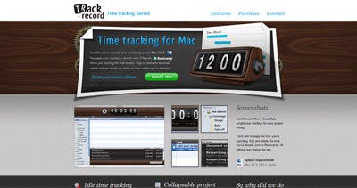 TrackRecord Website Screenshot