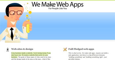 We Make Web Apps Website Screenshot