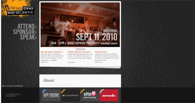 WordCamp Mid-Atlantic Website Screenshot