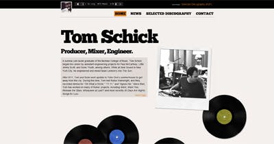 Tom Schick Website Screenshot