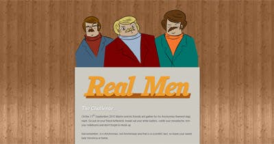 Real Men Website Screenshot