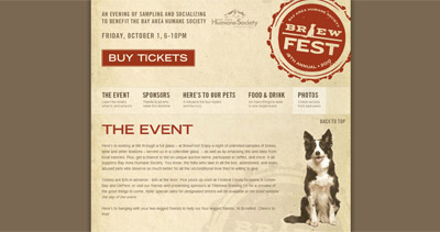 BrewFest 2010 Website Screenshot