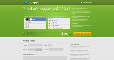TidyPSD Website Screenshot