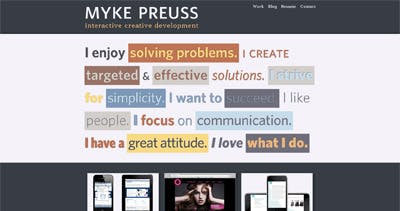 Myke Preuss Website Screenshot