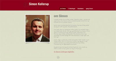 Simon Kollerup Website Screenshot