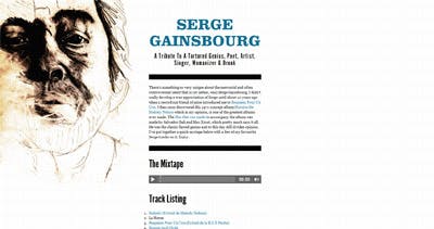 Serge Gainsbourg Website Screenshot