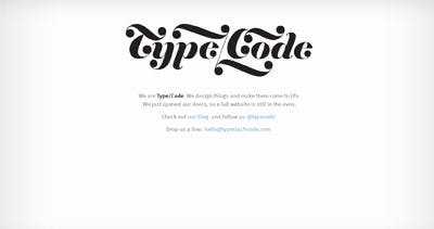 Type/Code Website Screenshot